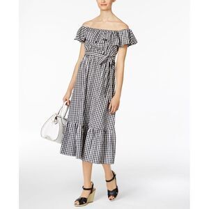 Grace Elements Olivia & Grace Cotton Off-The-Shoulder Midi Dress